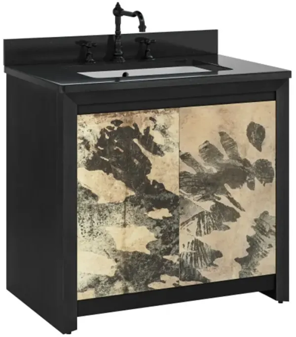 Karlson 36" Vanity with Rectangular Undermount Sink, Black/Tan