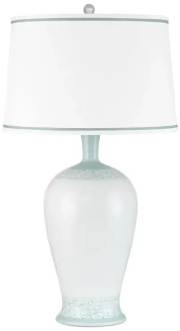 Ketty Porcelain Table Lamp - White/Light Blue - Currey & Company