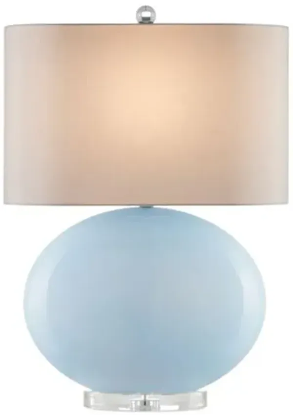 Laconia Glass Table Lamp - Light Blue - Currey & Company