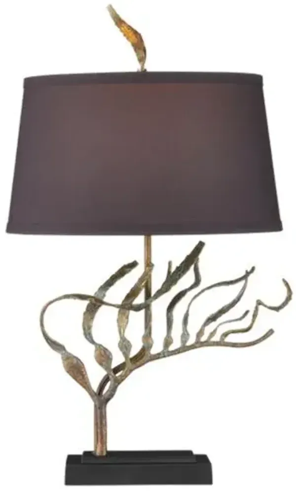 Latissima Brass Table Lamp - Verdigris/Black - Currey & Company
