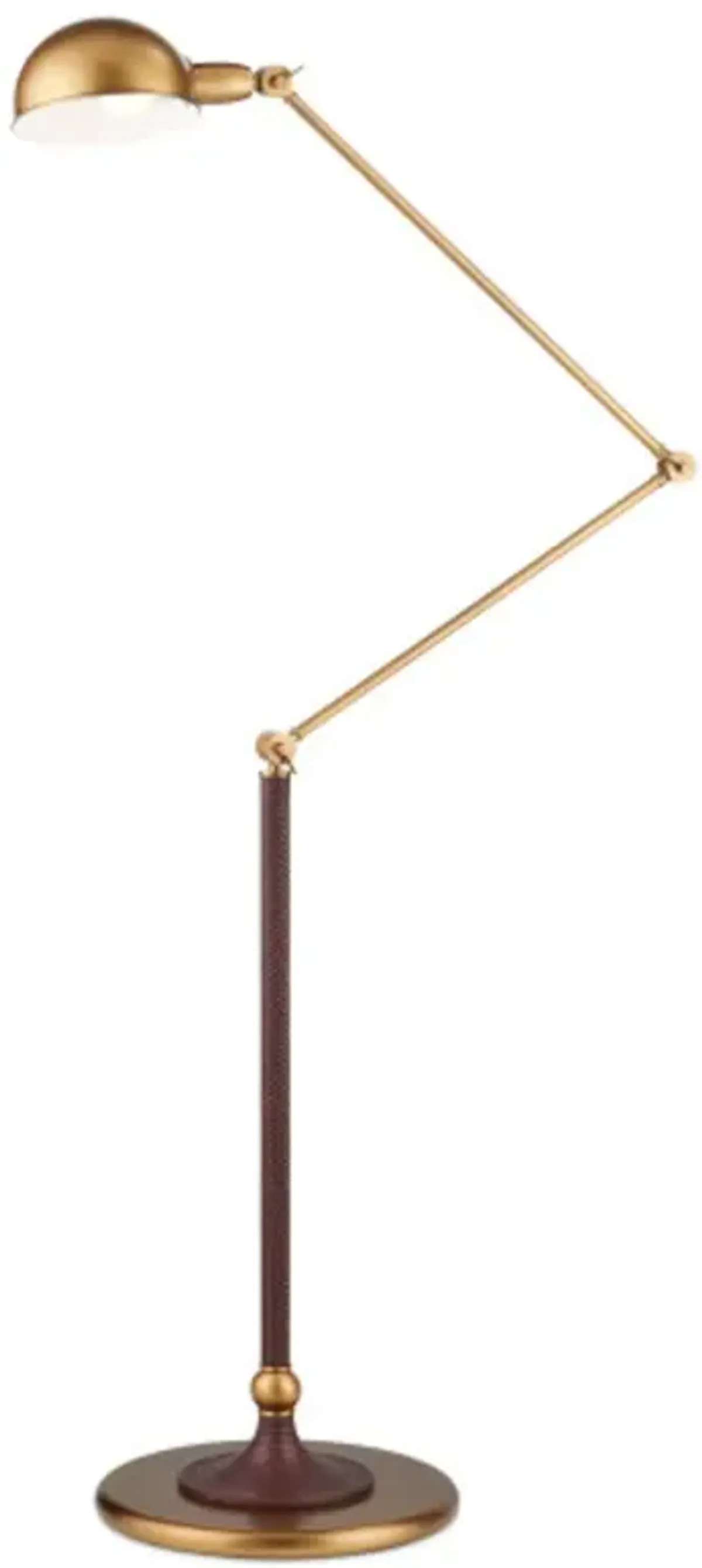 Libretto Floor Lamp - Antique Brass - Faux Leather - Currey & Company