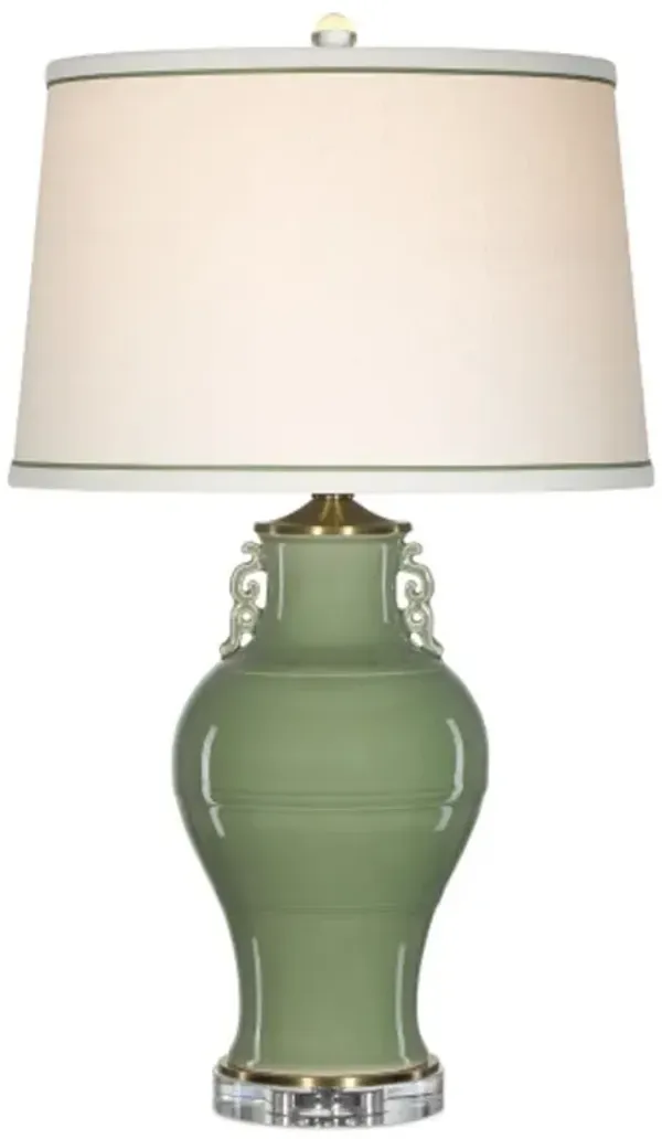 Londonderry Porcelain Table Lamp - Green - Currey & Company