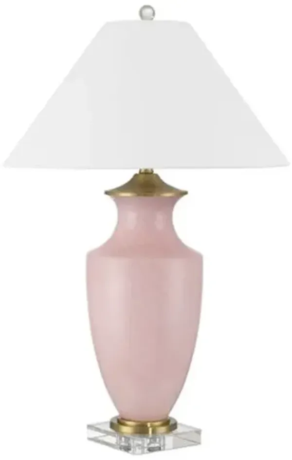 Lucy Glass Table Lamp - Pink - Currey & Company