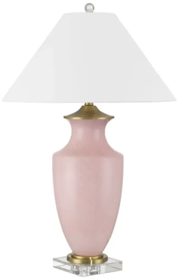 Lucy Glass Table Lamp - Pink - Currey & Company