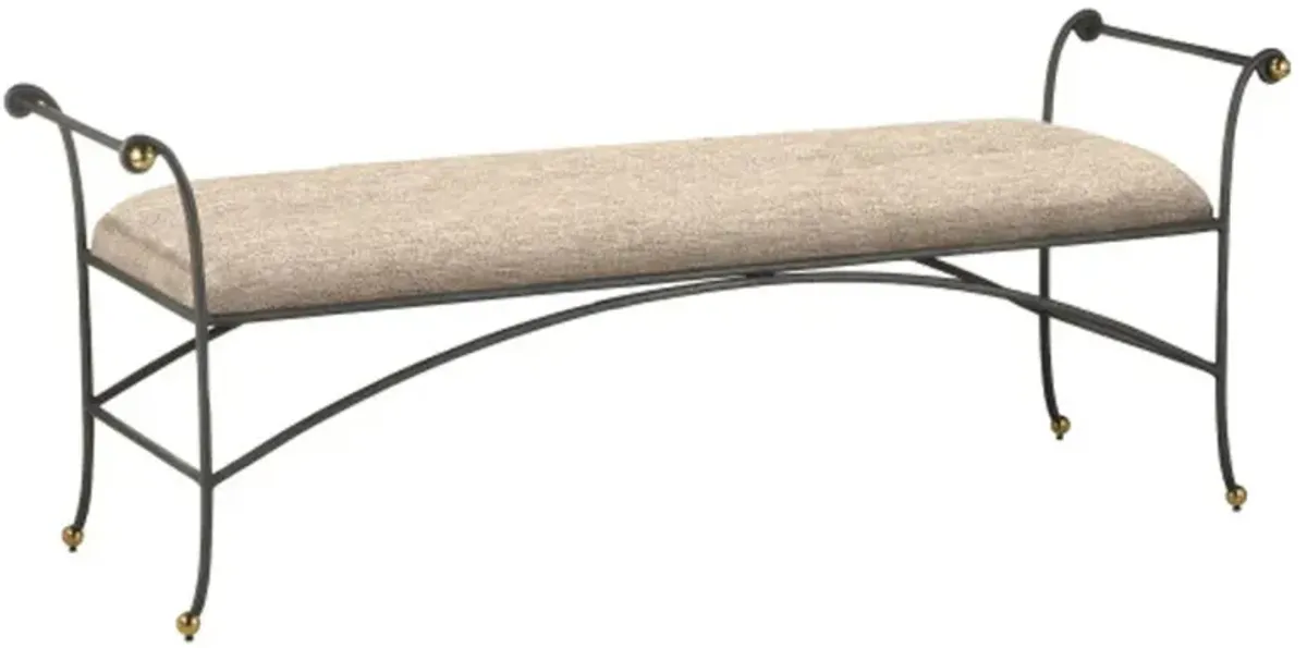 Mabel Performance Fabric Bench, Barrett Sandstone