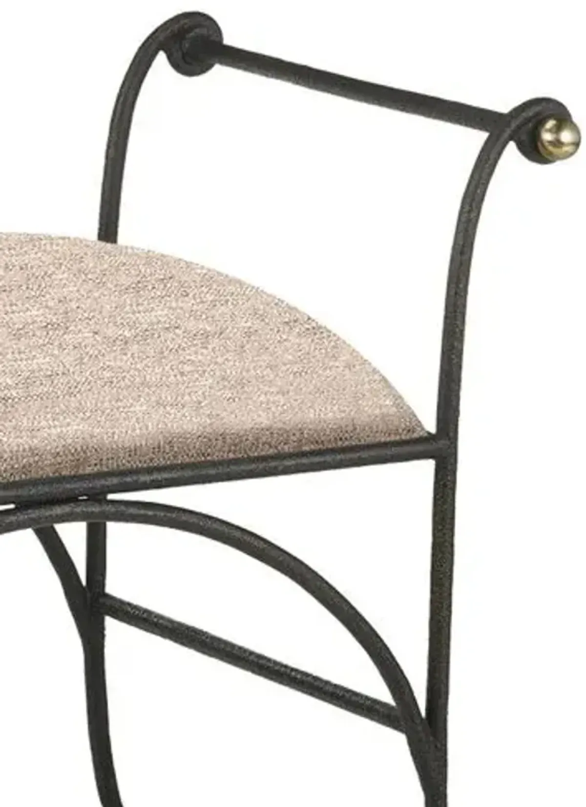 Mabel Performace Fabric Ottoman - Barrett Sandstone - Currey & Company - Beige