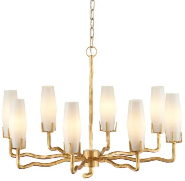 Mathilda Glass Chandelier - White/Matte Gold - Currey & Company
