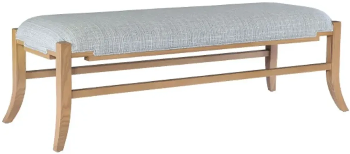 Melanie Performance Fabric Bench, Powder Blue/Natural