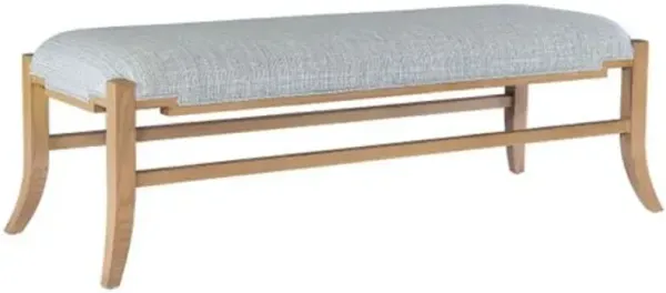 Melanie Performance Fabric Bench - Powder Blue/Natural - Currey & Company - Brown