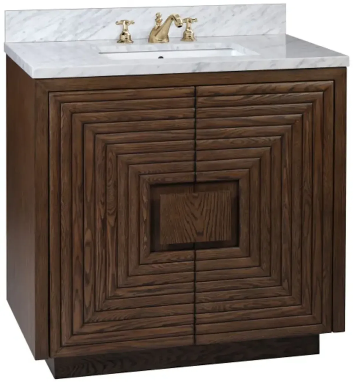 Morombe 36" Marble Vanity with Rectangular Undermount Sink, Cocoa