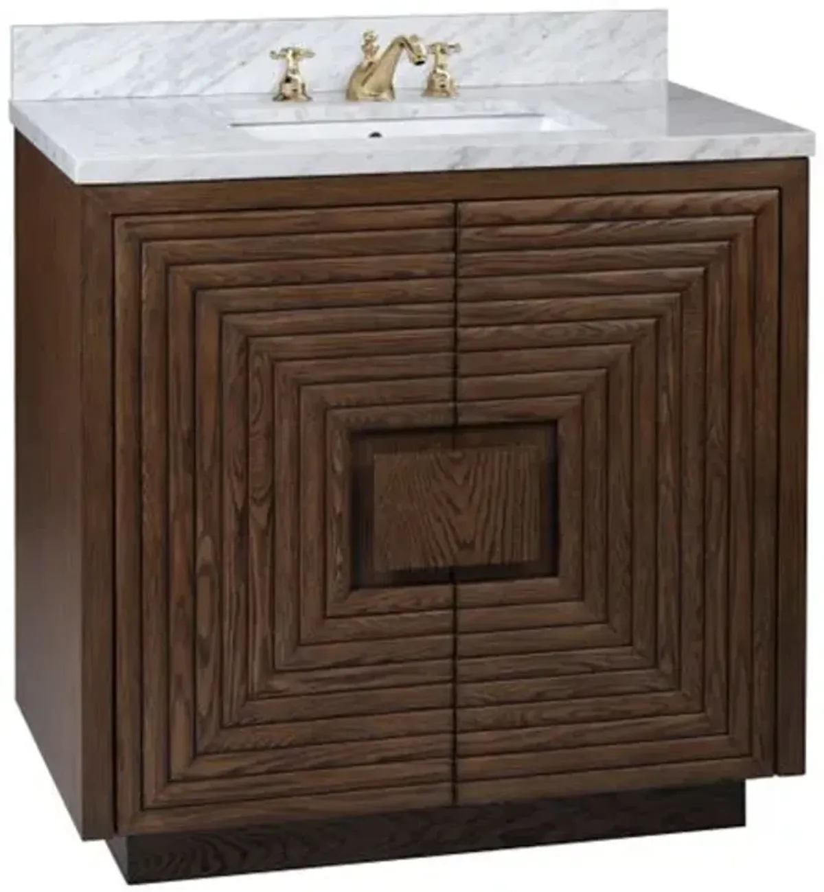 Morombe 36" Marble Vanity with Rectangular Undermount Sink - Cocoa - Currey & Company - Brown
