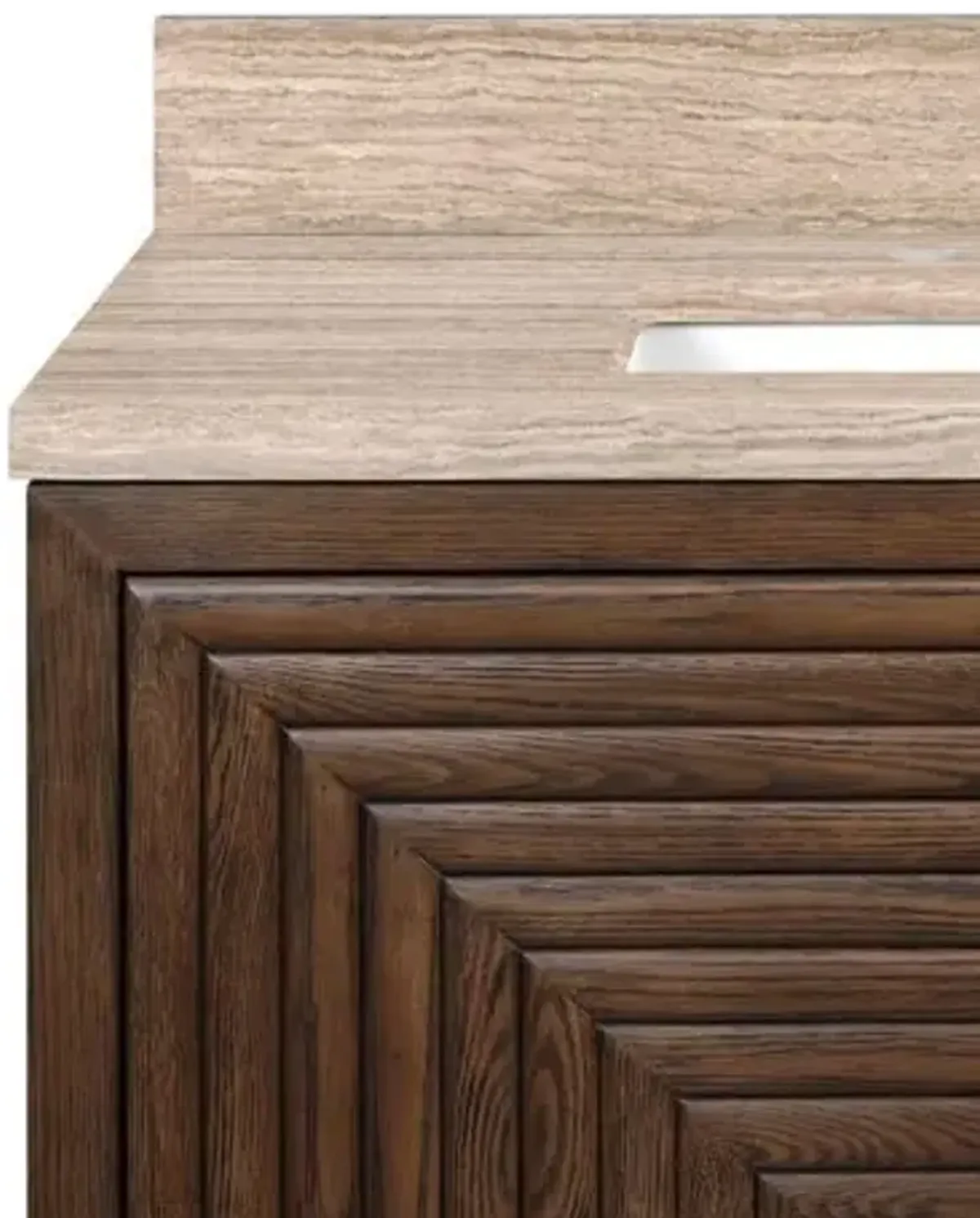Morombe 36" Travertine Vanity with Rectangular Undermount Sink - Cocoa - Currey & Company - Brown