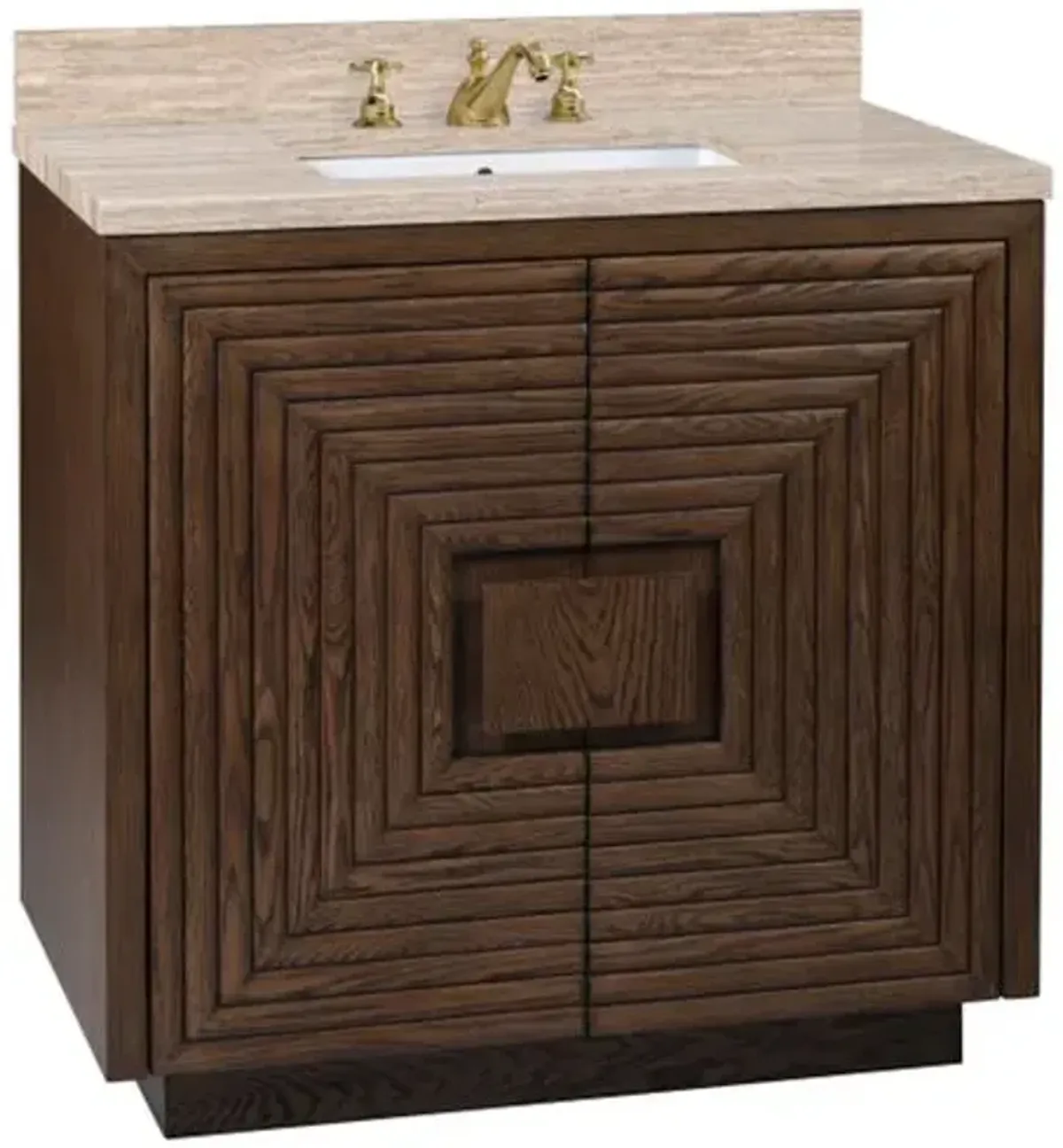 Morombe 36" Travertine Vanity with Rectangular Undermount Sink - Cocoa - Currey & Company - Brown