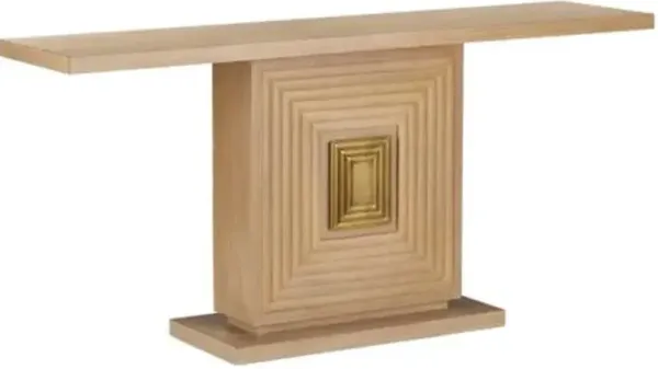 Morombe Washed Oak Console Table - Natural - Currey & Company - Brown