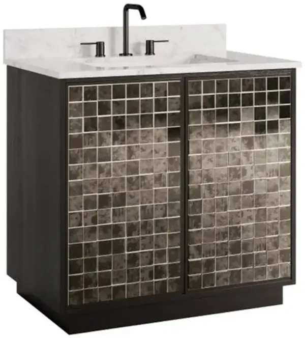 Mosaico 36" Vanity with Rectangular Undermount Sink - Ebony - Currey & Company - Black