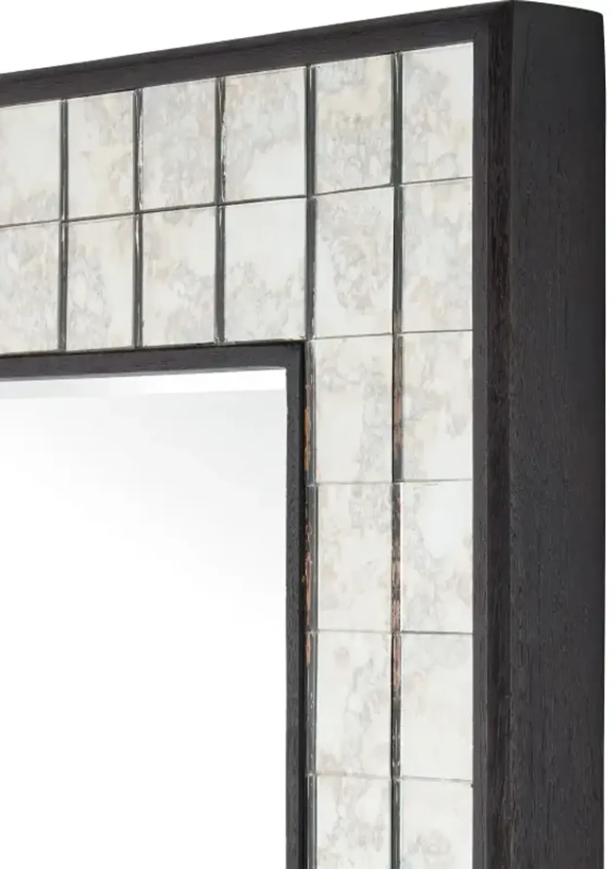 Mosaico Floor Mirror, Ebony/Antique Mirror Tile