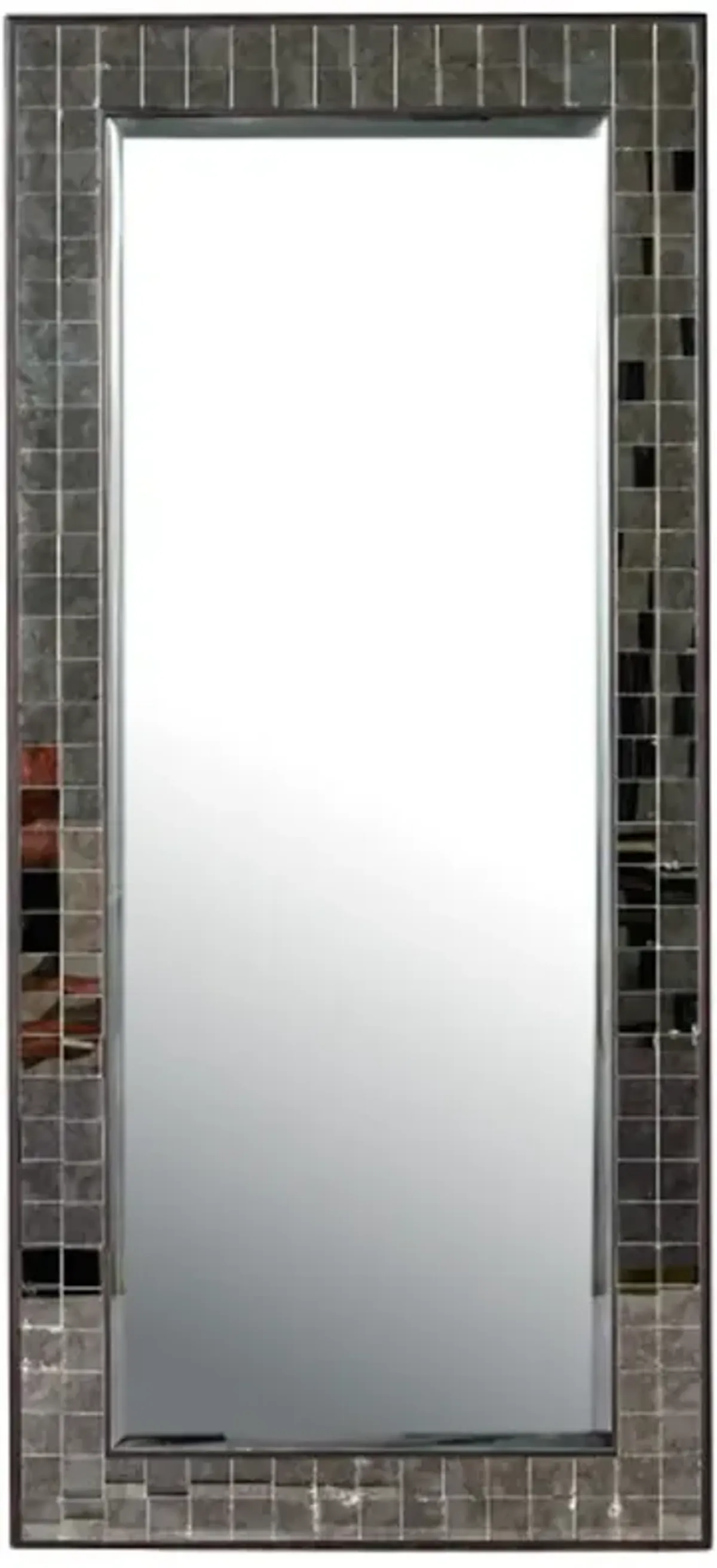 Mosaico Floor Mirror, Ebony/Antique Mirror Tile