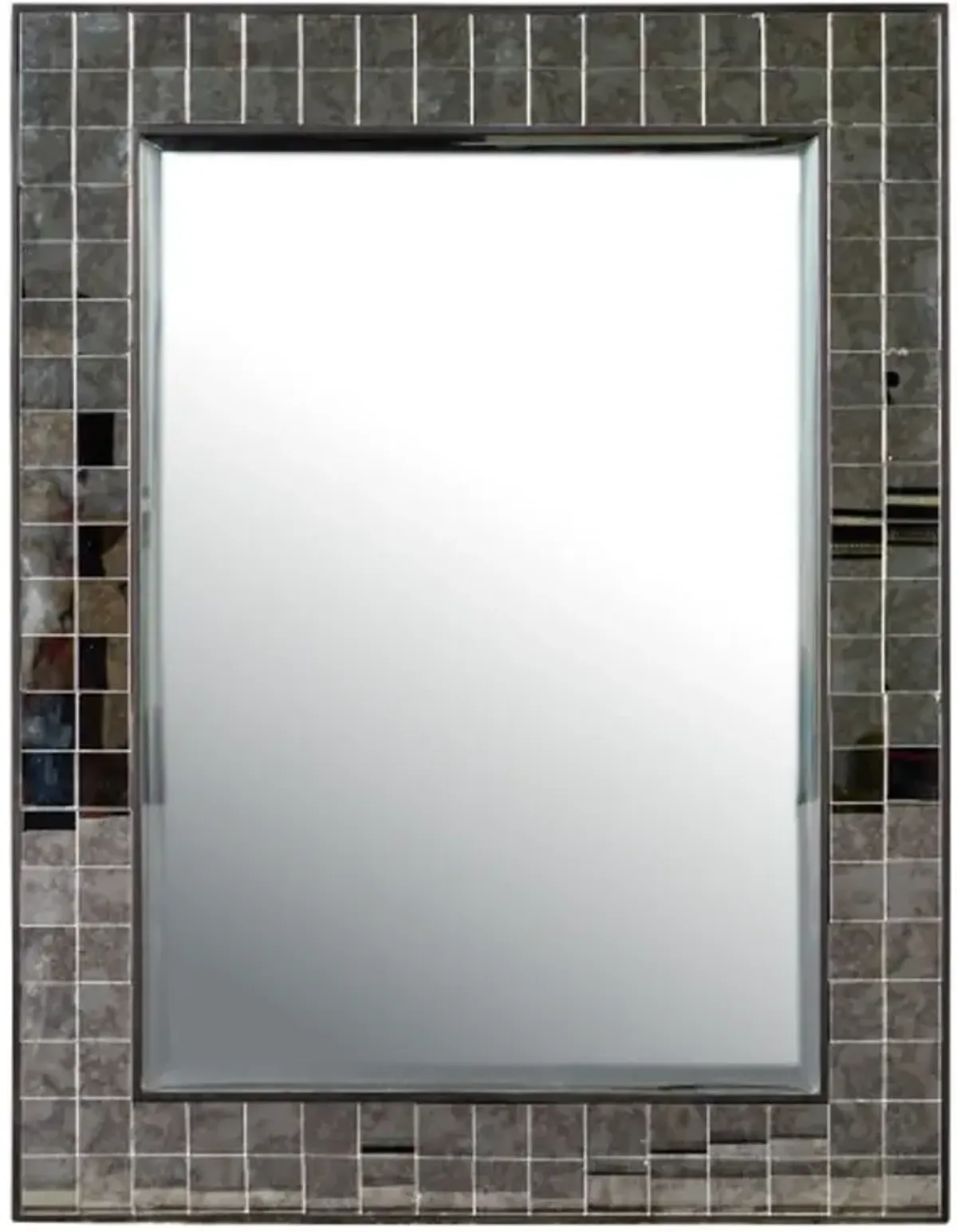 Mosaico Rectangular Wall Mirror, Ebony/Antique Mirror Tile