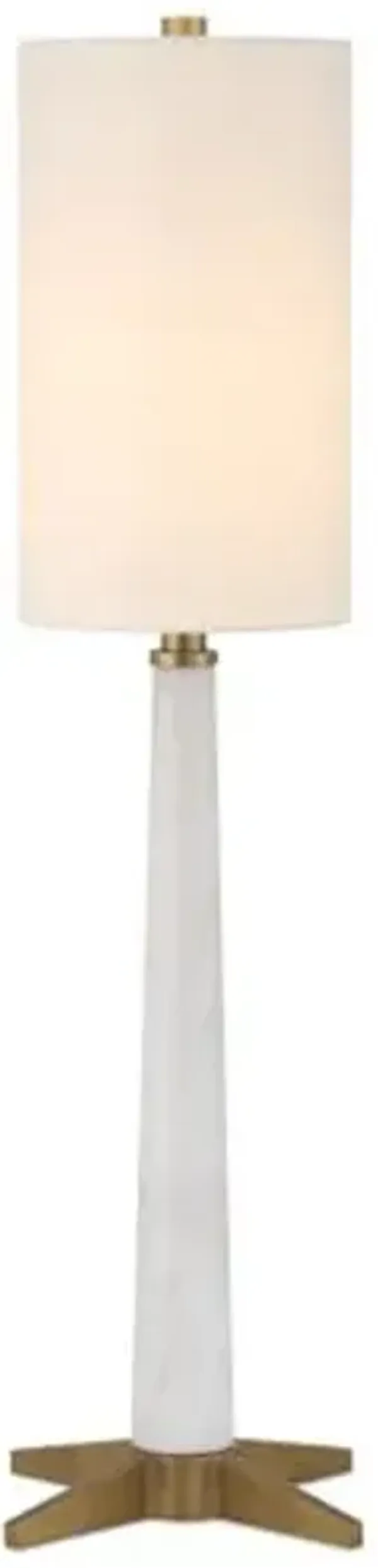 Munroe Marble Table Lamp - White/Antique Brass - Currey & Company