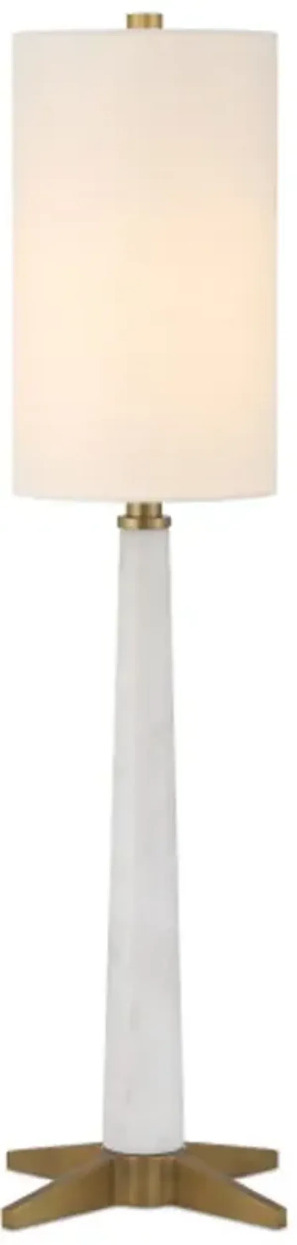 Munroe Marble Table Lamp - White/Antique Brass - Currey & Company
