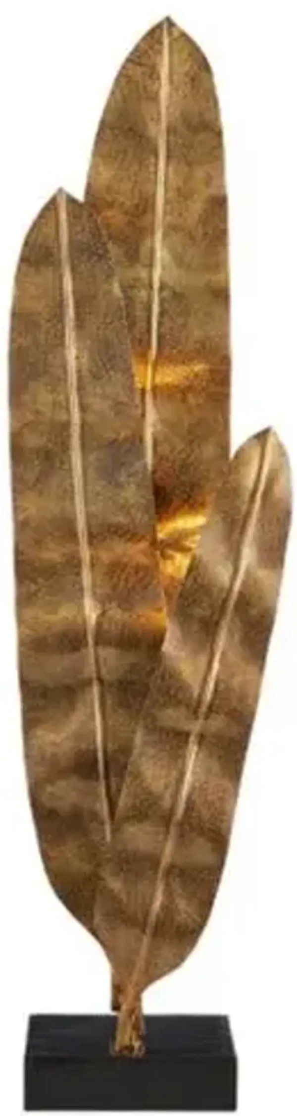 Musa Leaf Floor Lamp - Vintage Brass/Black - Currey & Company