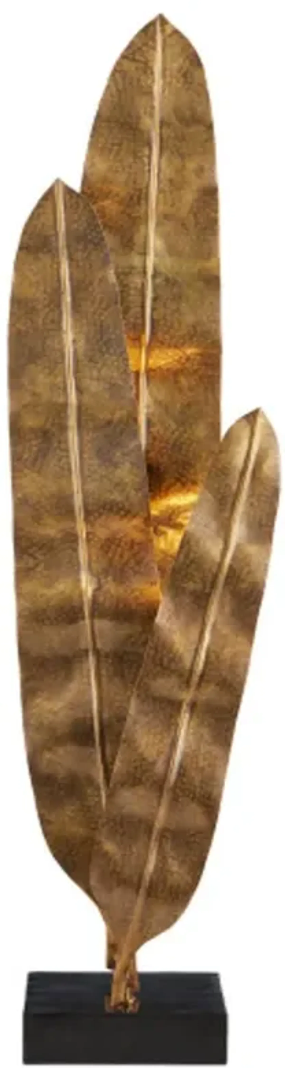 Musa Leaf Floor Lamp - Vintage Brass/Black - Currey & Company