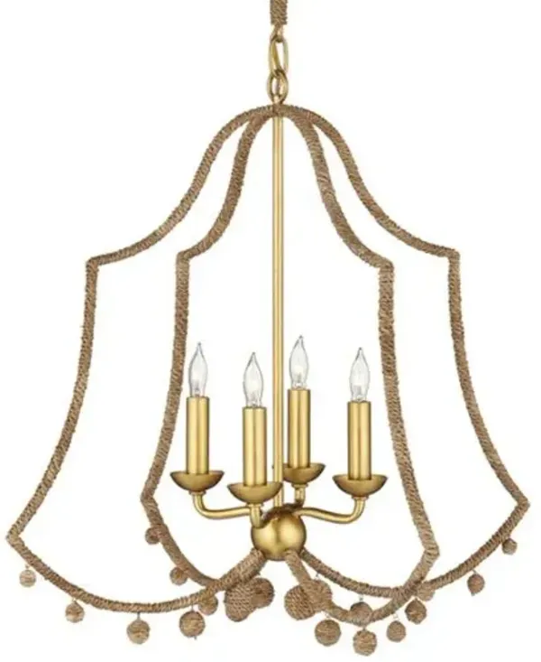 Nimes Rope Chandelier - Natural - Currey & Company - Brown