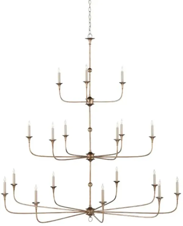 Nottaway Iron Chandelier - Currey & Company - Gold