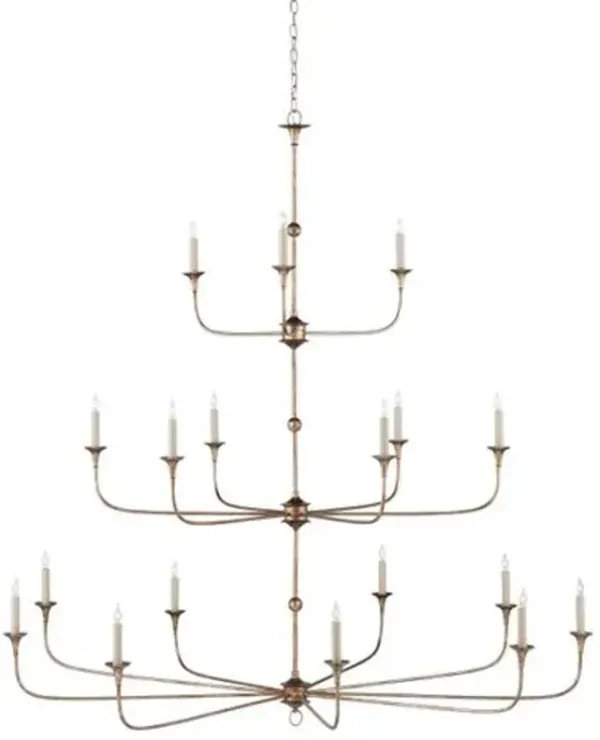 Nottaway Iron Chandelier - Currey & Company - Gold