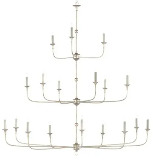 Nottaway Iron Chandelier - Currey & Company - Silver