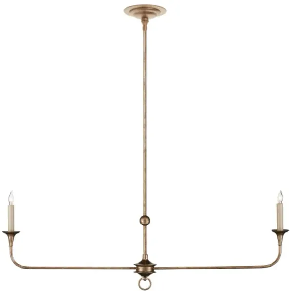 Nottaway Linear Iron Chandelier - Currey & Company - Gold