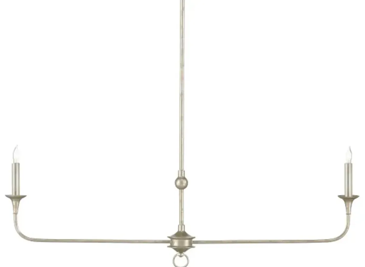Nottaway Linear Iron Chandelier - Currey & Company - Silver