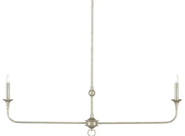 Nottaway Linear Iron Chandelier - Currey & Company - Silver