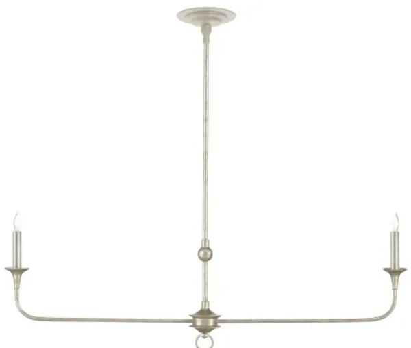 Nottaway Linear Iron Chandelier - Currey & Company - Silver