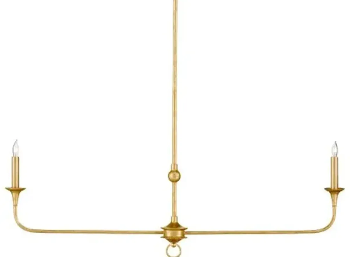 Nottaway Linear Iron Chandelier - Currey & Company - Gold