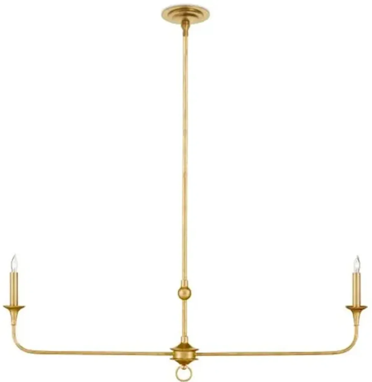 Nottaway Linear Iron Chandelier - Currey & Company - Gold