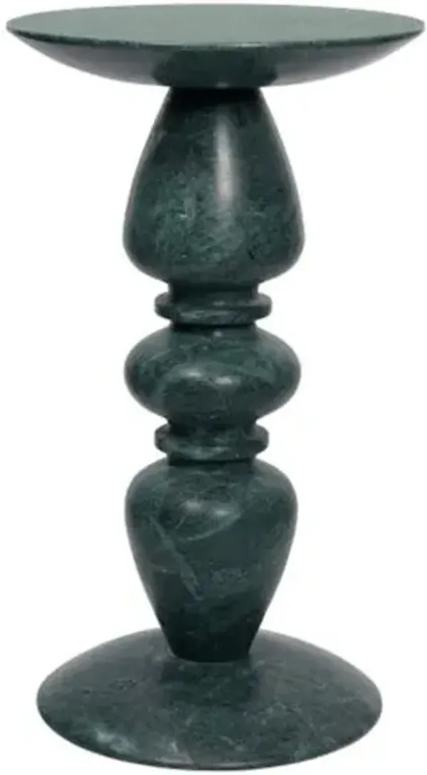 Nubia Marble Accent/Drink Table - Green - Currey & Company