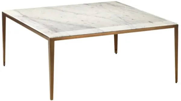 Oblique Marble Cocktail Table, White