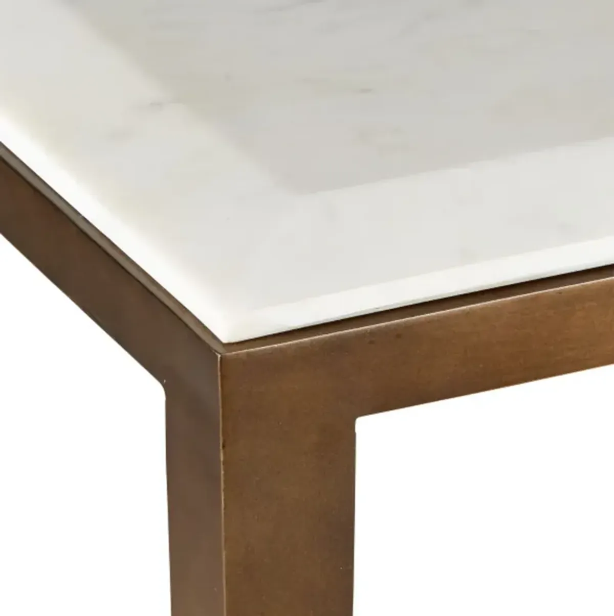 Oblique Marble Console Table, White