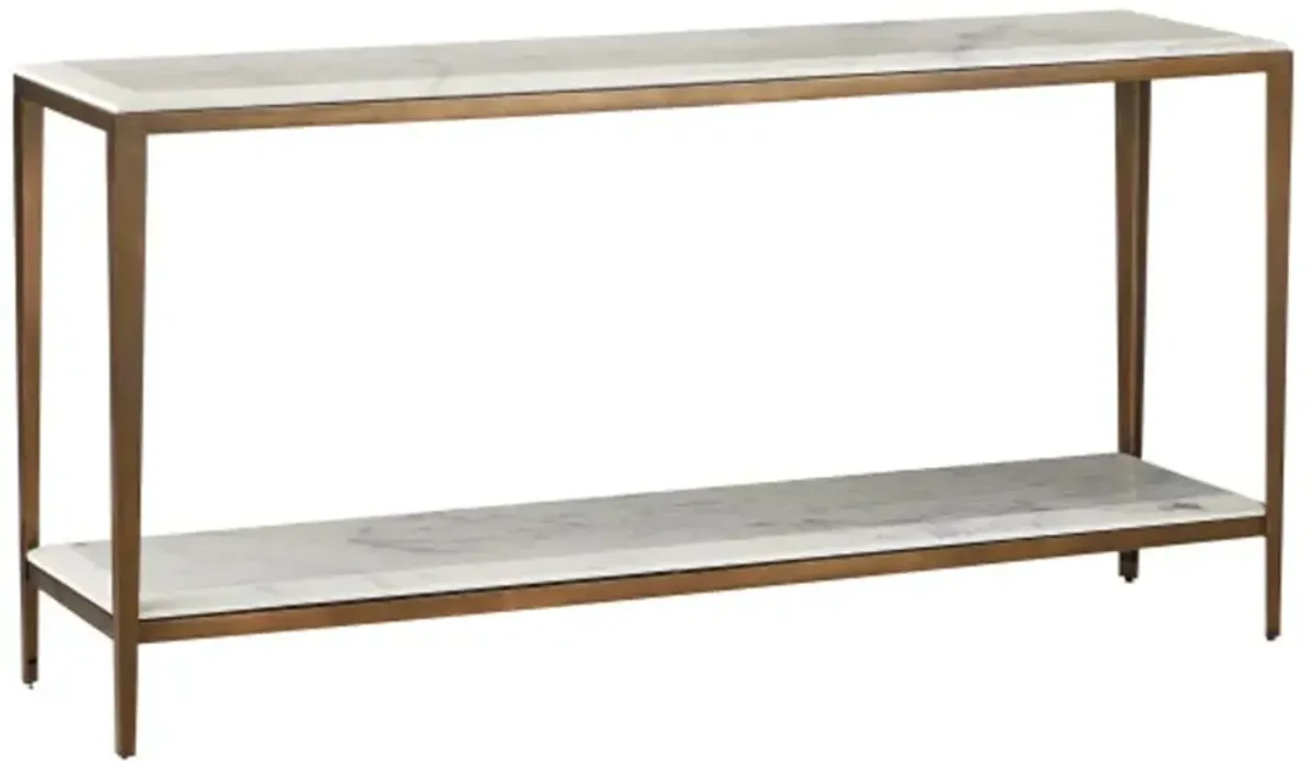 Oblique Marble Console Table, White