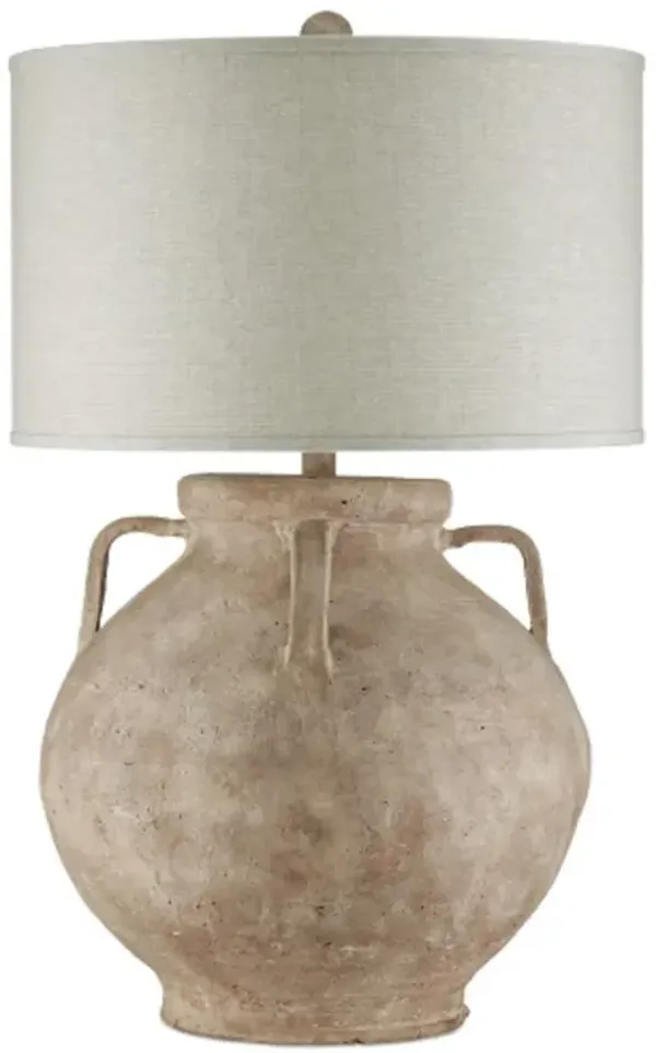 Pompeii Terracotta Table Lamp - Brownish Gray - Currey & Company - Beige