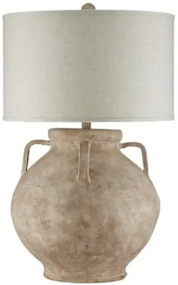 Pompeii Terracotta Table Lamp - Brownish Gray - Currey & Company - Beige