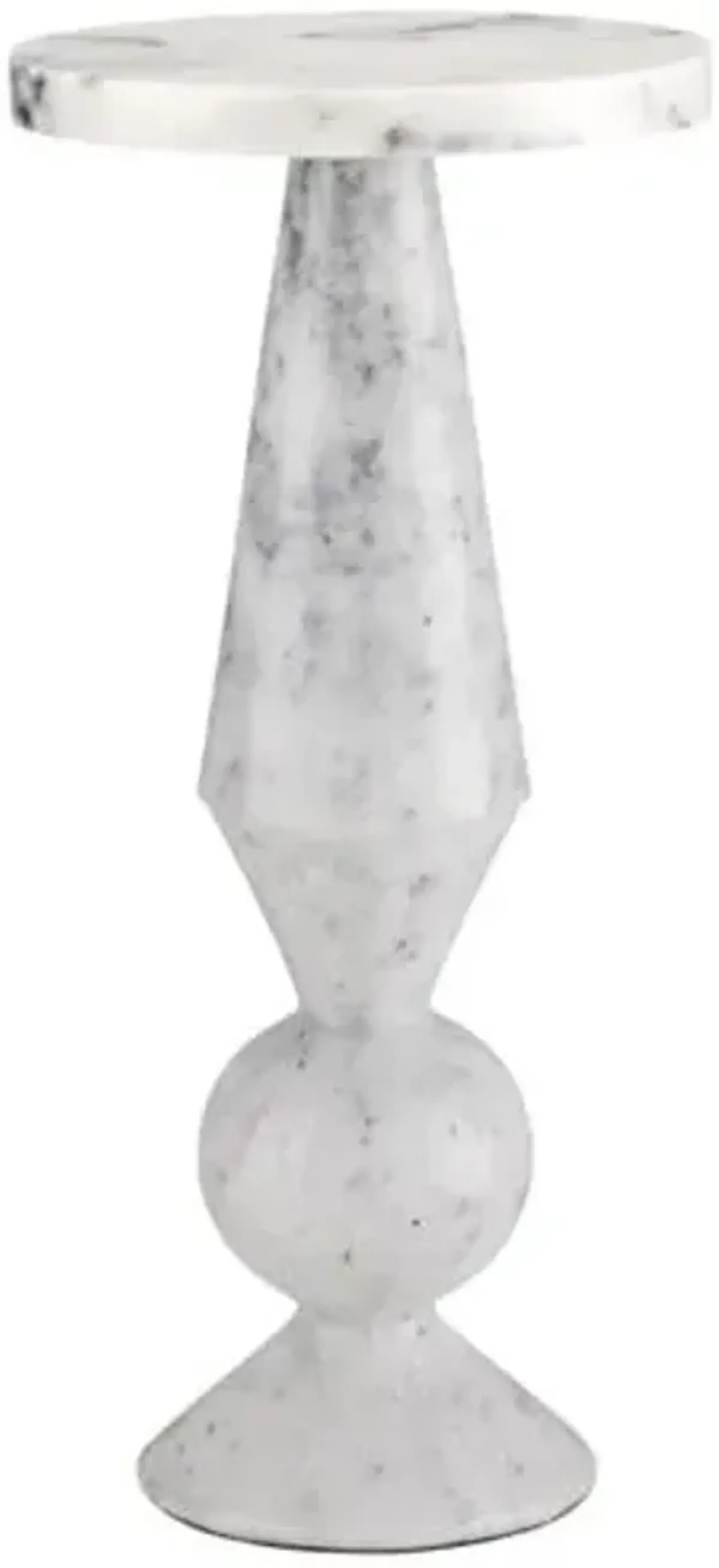 Quince Marble Accent Table - White - Currey & Company - 22Hx10.5Wx10.5D in