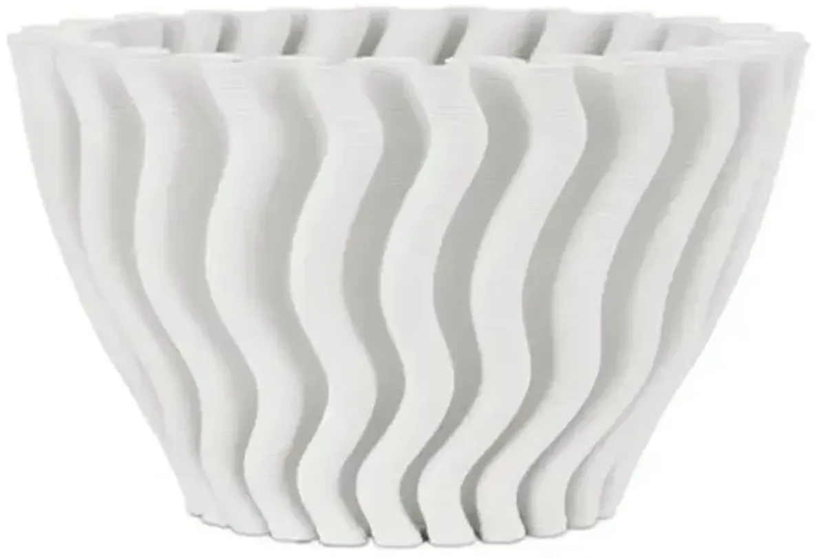 Ripple Porcelain Vase - White - Currey & Company