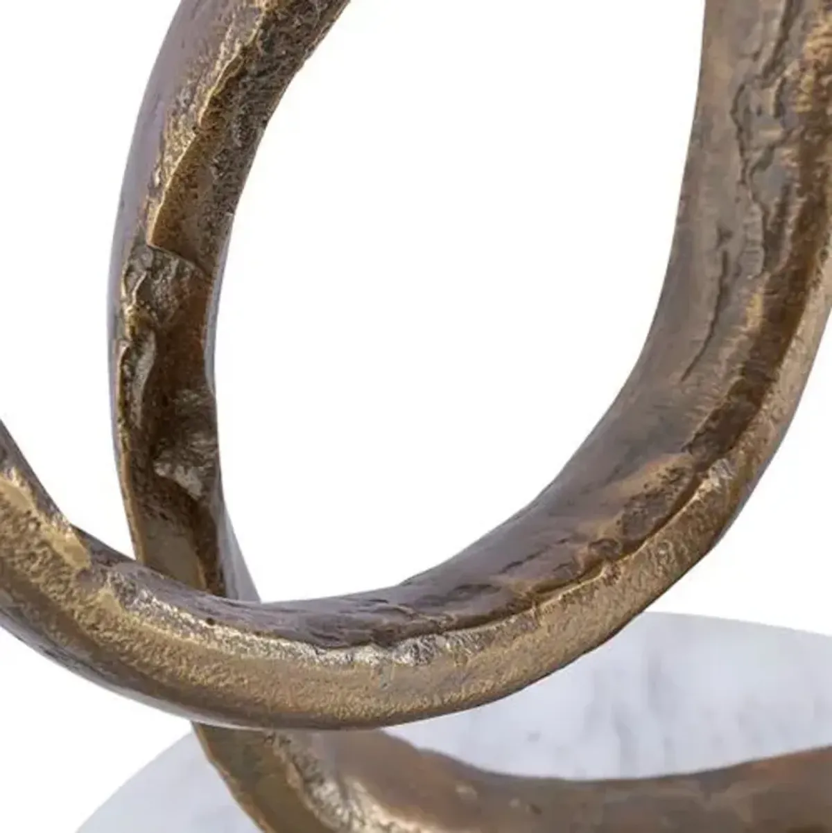 Ruban Accent Table - Antique Brass and White - Currey & Company - 25.25Hx14Wx14D in