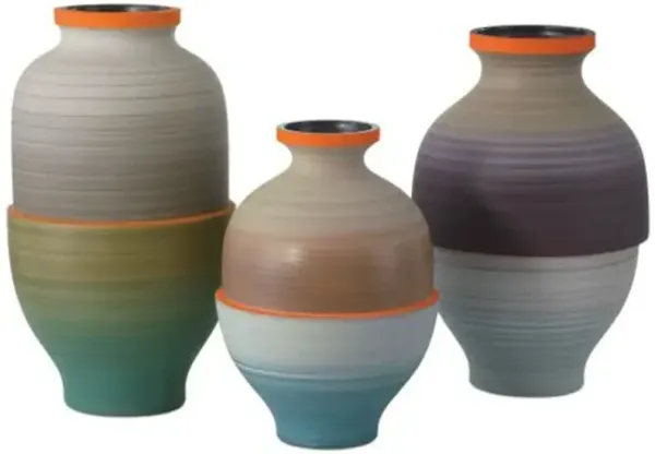 Set of 3 Happy 80's Porcelain Vasescolor - Currey & Company - Gray