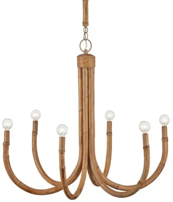 Samsara Rattan Chandelier - Natural/Saddle Tan - Currey & Company