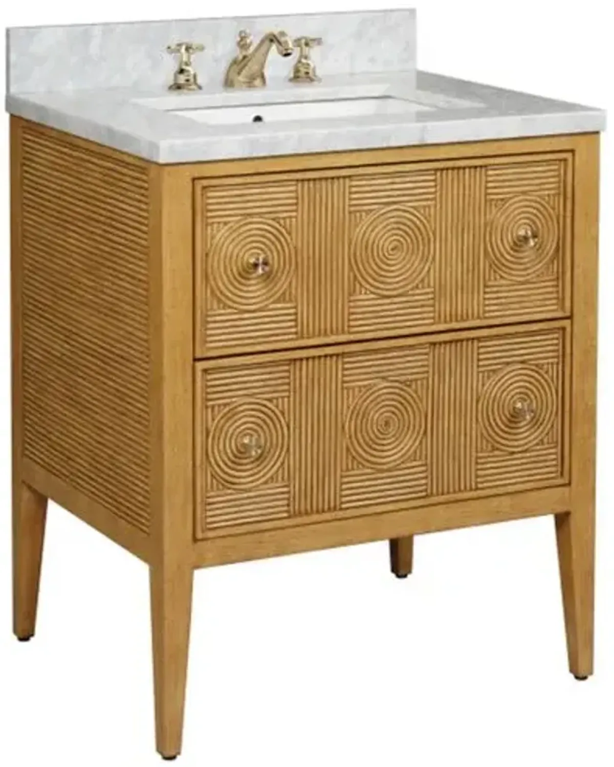 Santos 28" Vanity with Rectangular Undermount Sink - Currey & Company - Handcrafted - Beige