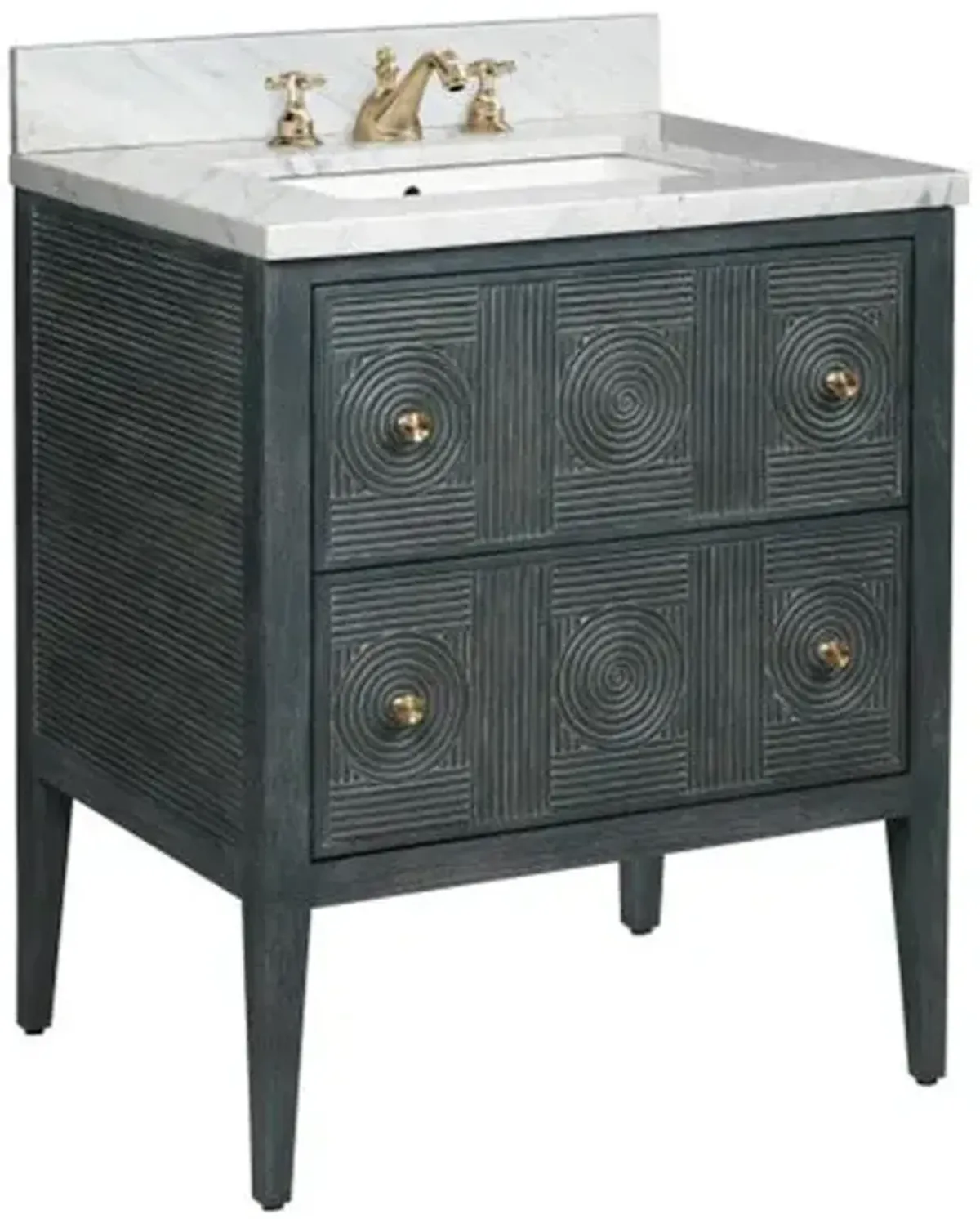 Santos 28" Vanity with Rectangular Undermount Sink - Currey & Company - Handcrafted - Blue