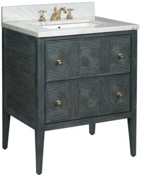 Santos 28" Vanity with Rectangular Undermount Sink - Currey & Company - Handcrafted - Blue